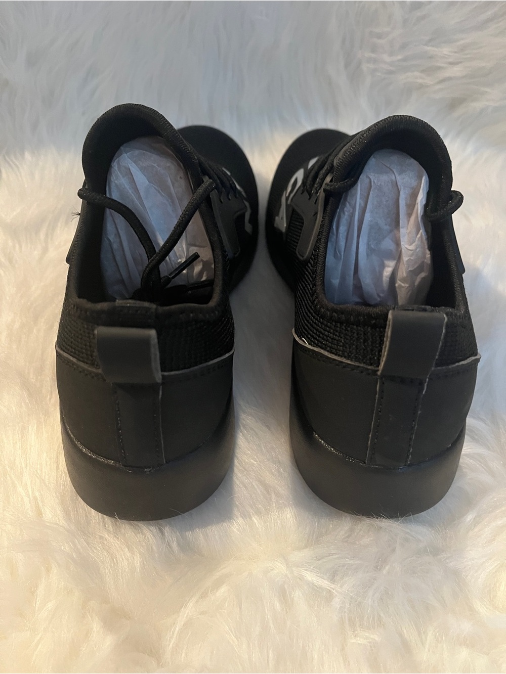 Nautica Women 9.5 Black Knit Slip-On Sneakers with Bold Logo - Picture 4 of 6